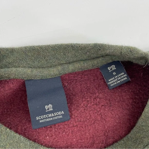 Scotch & Soda Crewneck Sweatshirt Olive “Tell No Tales” Cotton Blend S - Picture 6 of 7